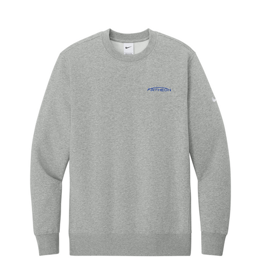 Nike Club Fleece Sleeve Swoosh Crew — Dark Grey Heather
