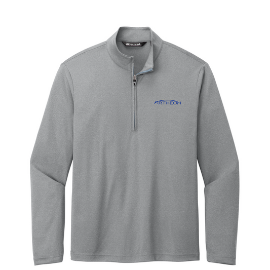 TravisMathew Coto Performance 1/4-Zip — Quiet Shade Grey Heather