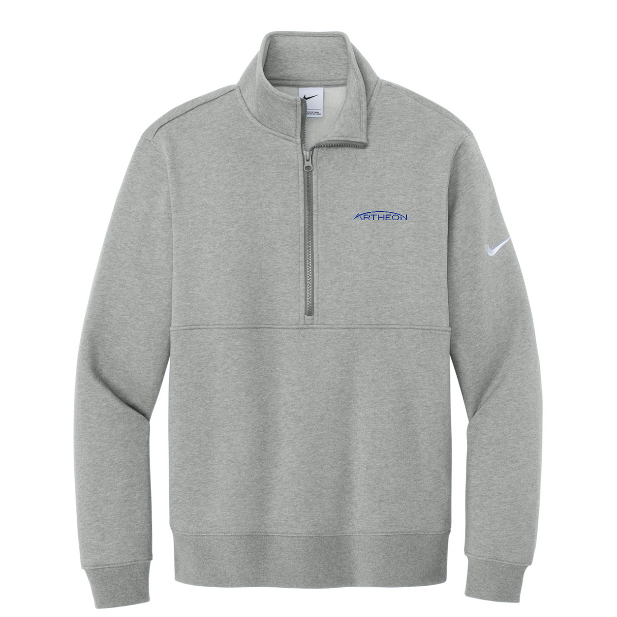 Nike Club Fleece Sleeve Swoosh 1/2-Zip — Dark Grey Heather