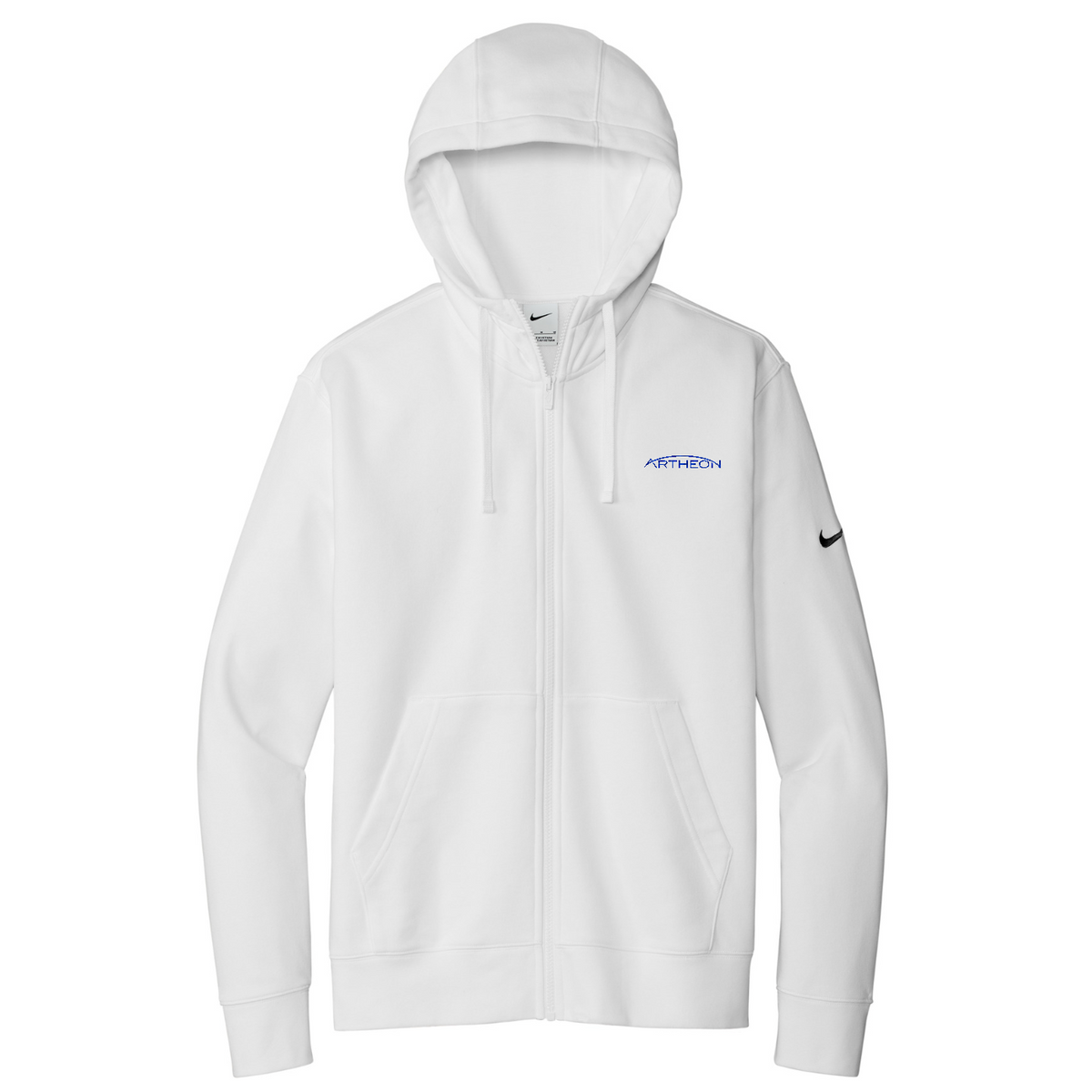 Nike Club Fleece Sleeve Swoosh Full-Zip Hoodie — White