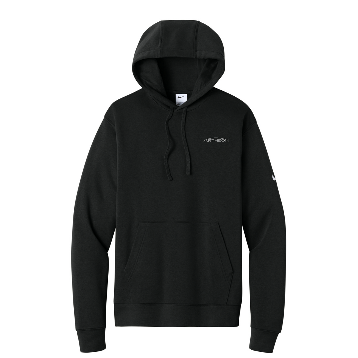 Nike Club Fleece Sleeve Swoosh Pullover Hoodie — Black