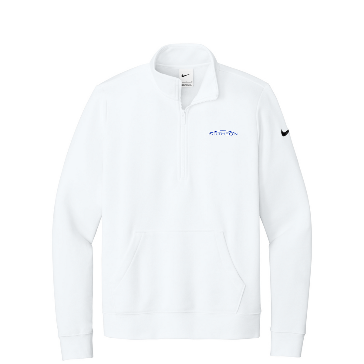 Nike Women's Club Fleece Sleeve Swoosh 1/2-Zip — White